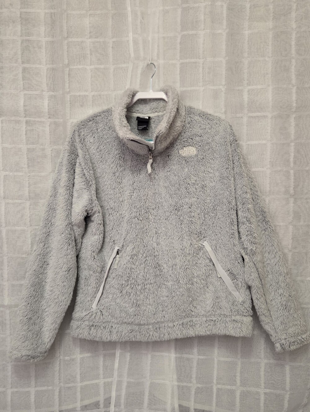 The North Face Light Gray Plush Half-Zip Fleece Pullover